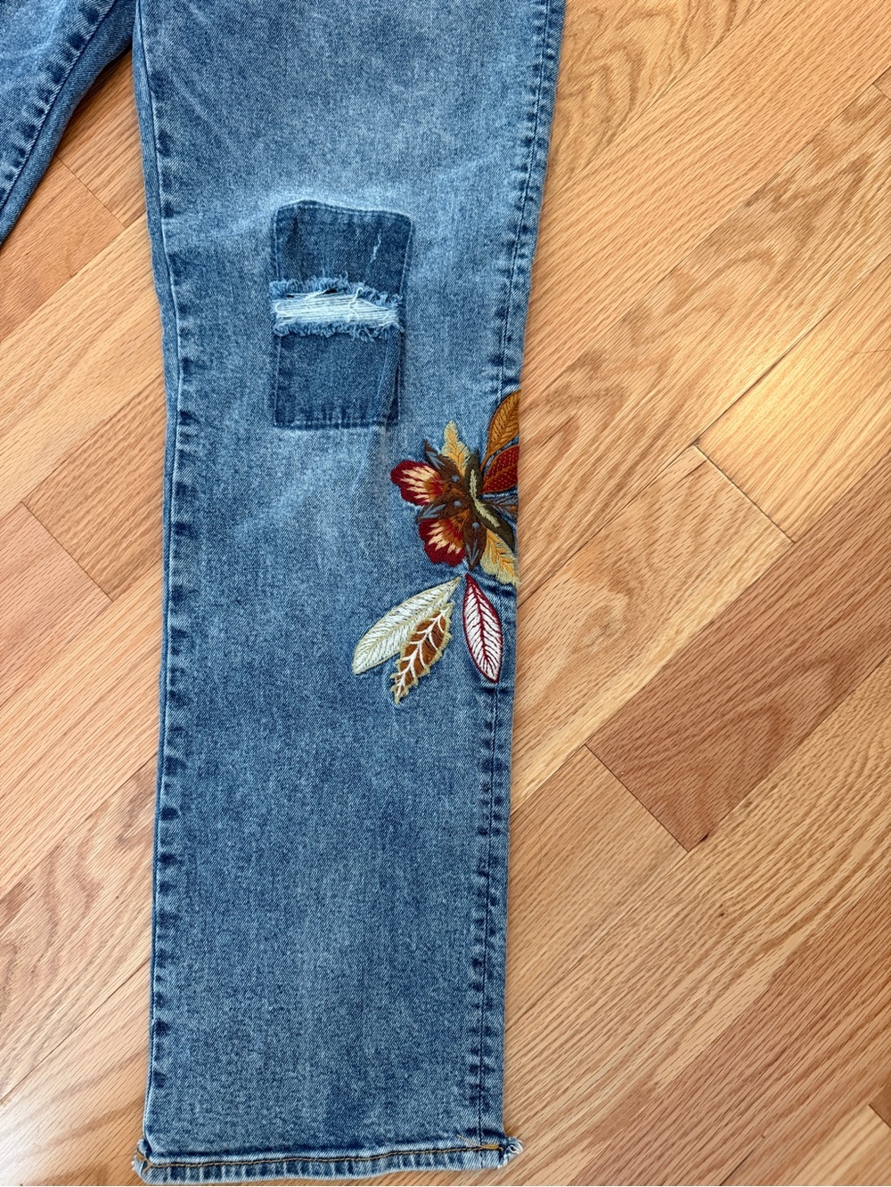 DRIFTWOOD Blue Denim Stella Jeans with Floral Embroidery - Picture 6 of 7
